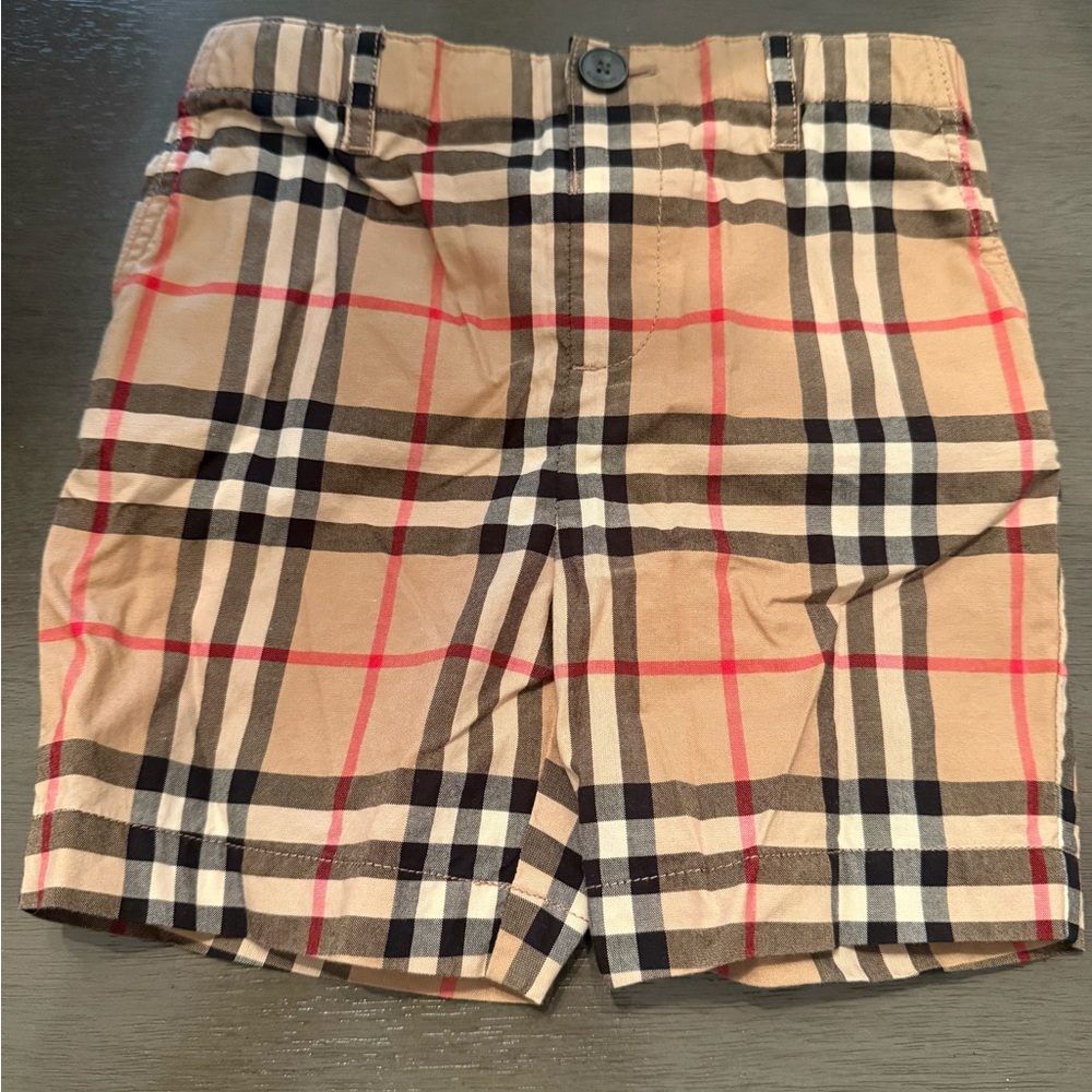 Burberry Kids Beige Checkered Shorts